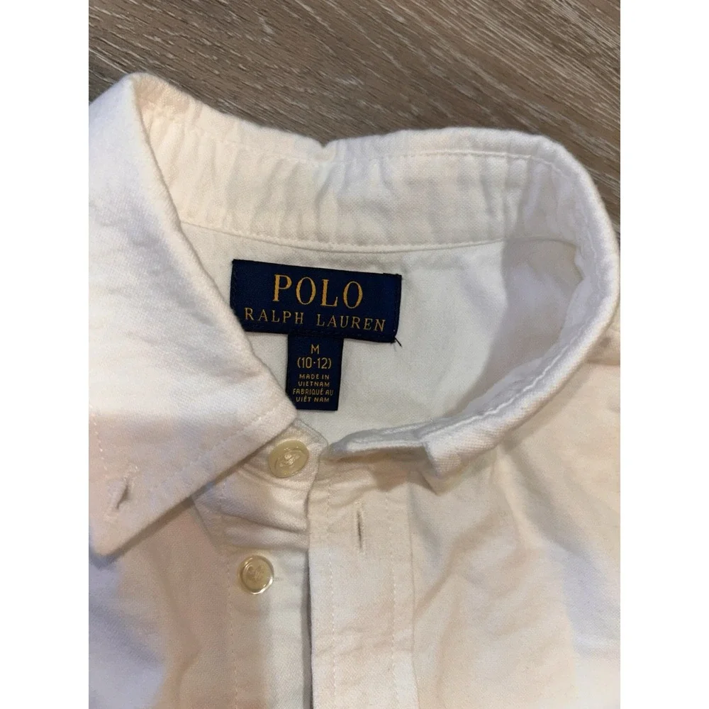 Boys Polo Ralph Lauren 10-12 Oxford White Long Sleeve